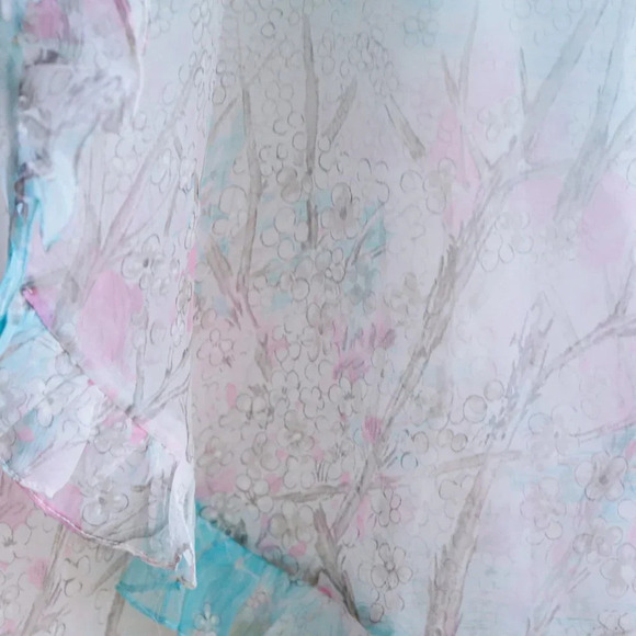 Cherry Blossom Watercolour print Chiffon Dress - Picture 7 of 12